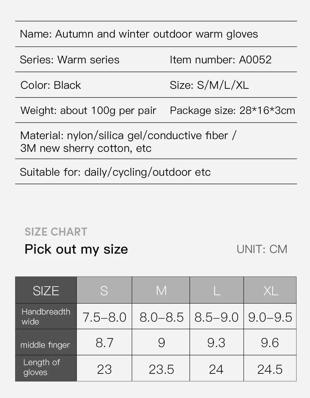 3M Gloves Black Waterproof Winter Warm Cycling Outdoor Sports Running Riding Motorcycle Ski Touch Screen Snowboard Gloves Men