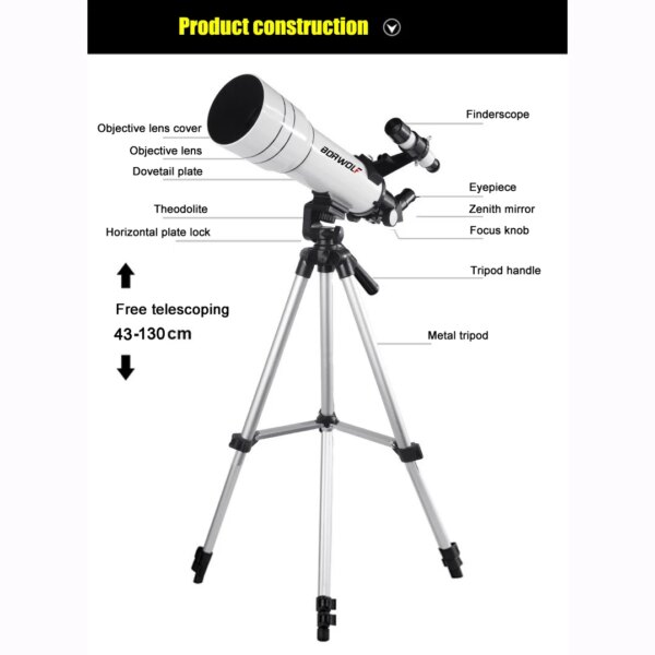 BORWOLF 40070 Professional High-definition Astronomical Telescope 333X To See The Moon and Stars Bird Watching Monocular - Image 5