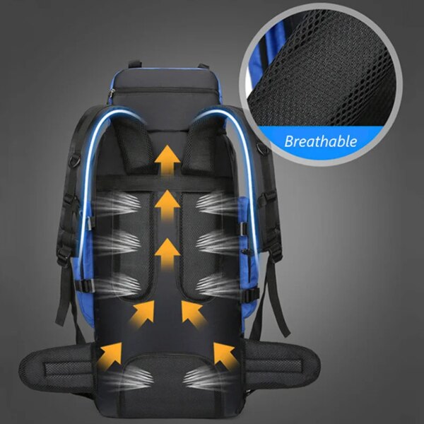 90L Waterproof Hiking Camping Backpack Trekking Bag Rucksack Large Capacity Travel Outdoor Sports Bags Camping Equipment Men - Image 4