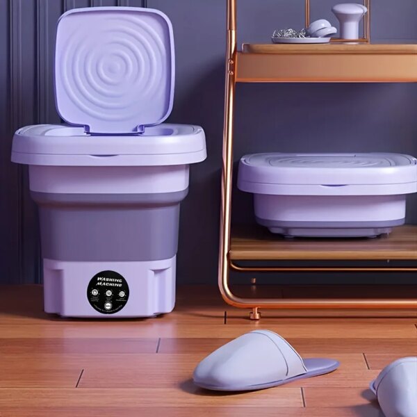 8L Portable Small Foldable Washing Machine with Spin Dryer For Socks Underwear Panties Washer Household Mini Washing Machine - Image 4