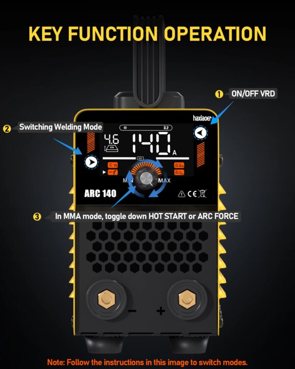 HAXIAOER ARC140 120A 110v portable professional welding machine automatically matches electrode diameter and welding thickness - Image 2