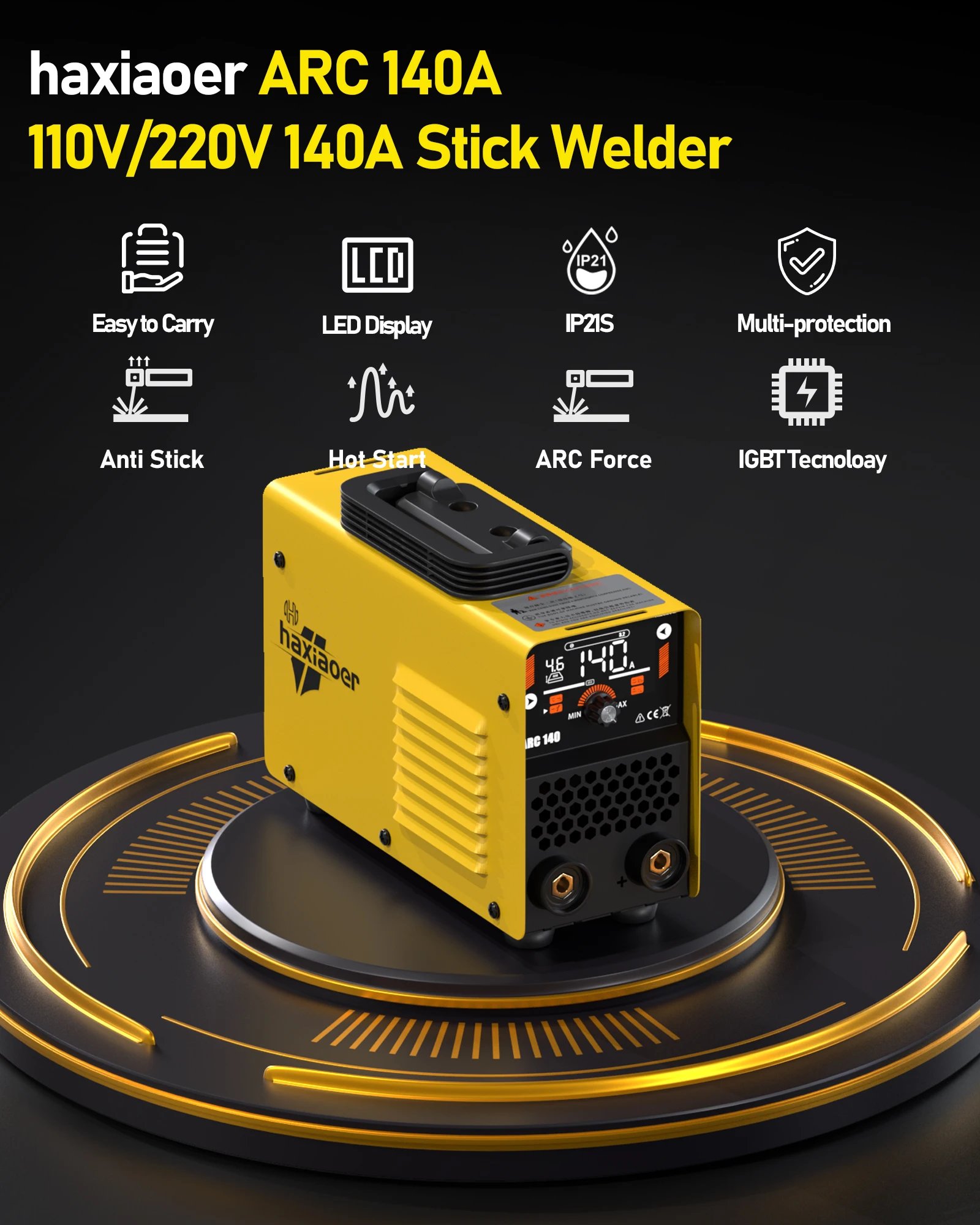HAXIAOER ARC140 120A 110v portable professional welding machine automatically matches electrode diameter and welding thickness