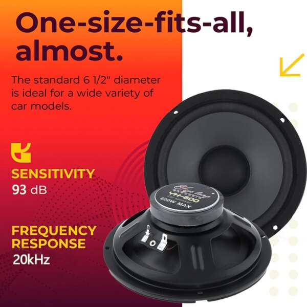 6 Inch Car Speakers 600W Car Round Coaxial Speaker Car Audio Speaker Universal Automotive Audio Full Range Frequency Speaker - Image 2