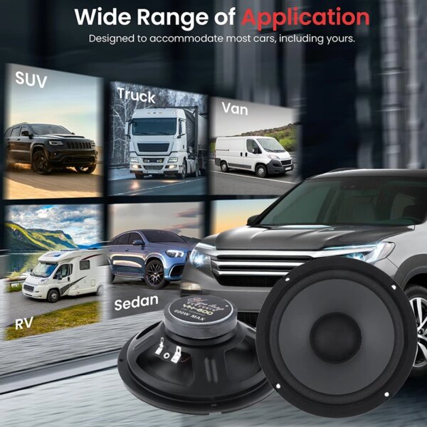 6 Inch Car Speakers 600W Car Round Coaxial Speaker Car Audio Speaker Universal Automotive Audio Full Range Frequency Speaker - Image 6