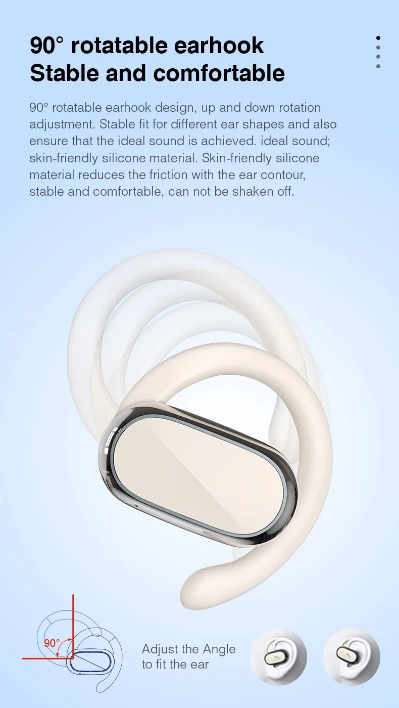 Bluetooth earphones with no earline touch control 5.3 High grade hanging ear game call noise reduction and comfortable music ear