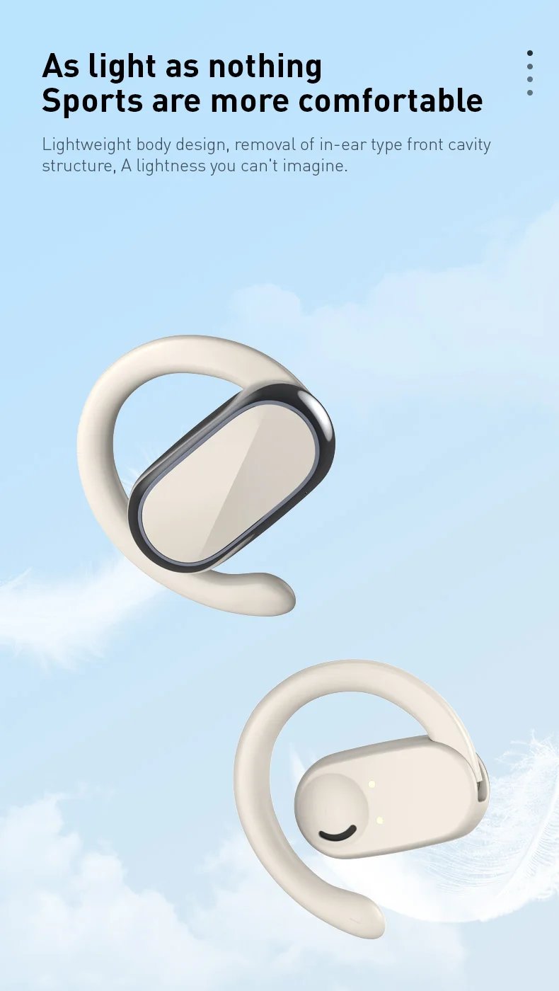 Bluetooth earphones with no earline touch control 5.3 High grade hanging ear game call noise reduction and comfortable music ear