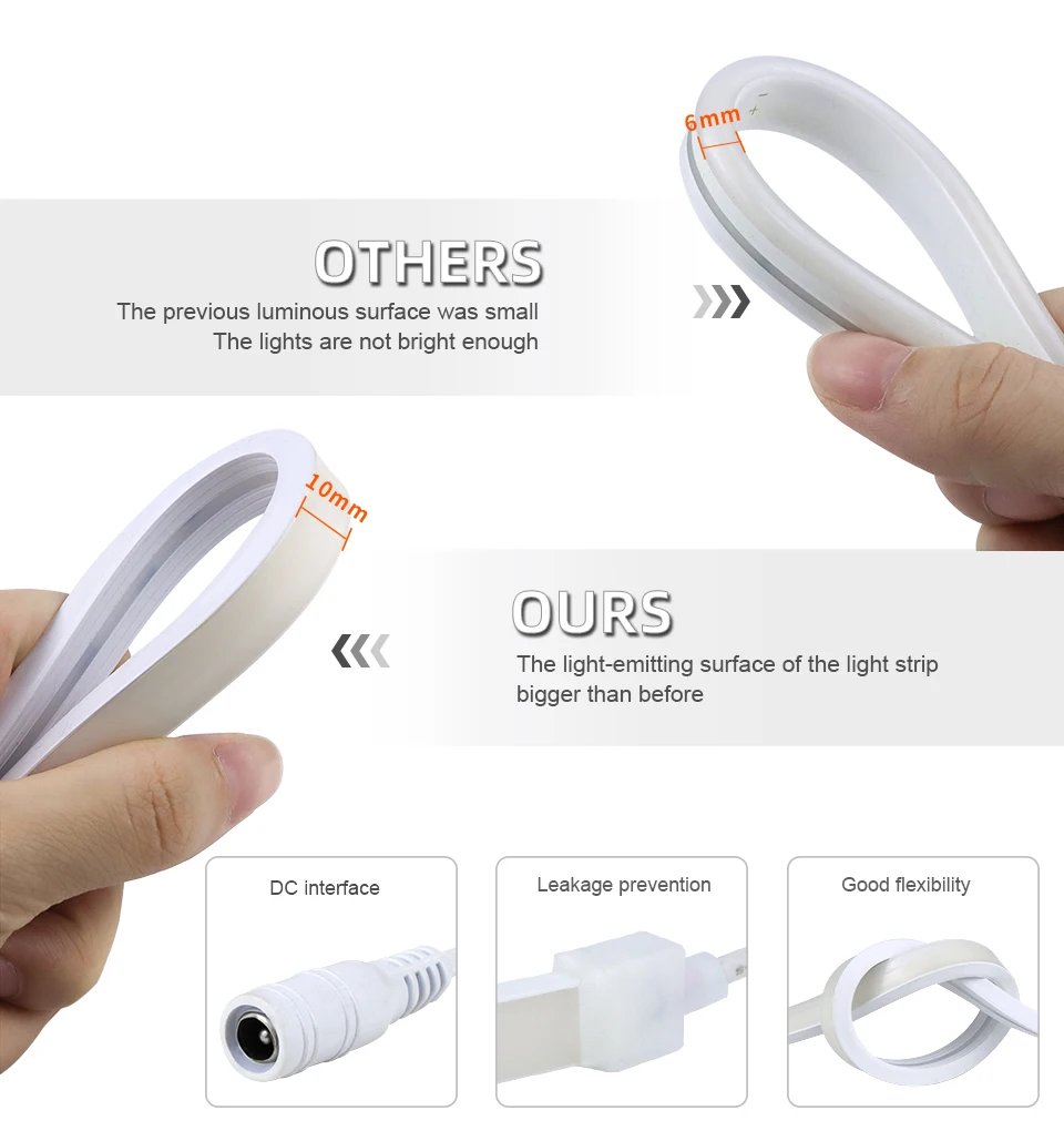 1/2/3/5M Tuya Smart WiFi Neon LED Strip Light 320leds/M USB COB LED Tape Bedroom Wall Kitchen Cabinet Backlight for Alexa Google
