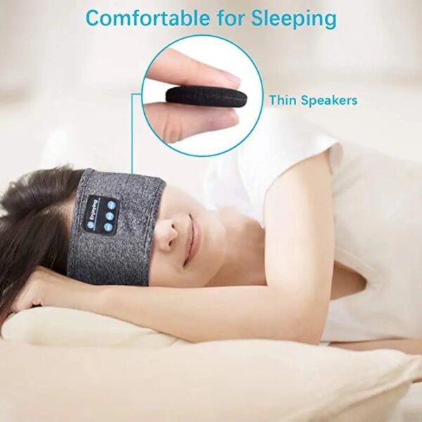 Sleep Mask Bluetooth Sleeping Headphones Headband Thin Soft Elastic Comfortable Wireless Music Headset Eye Mask For Side Sleeper - Image 3