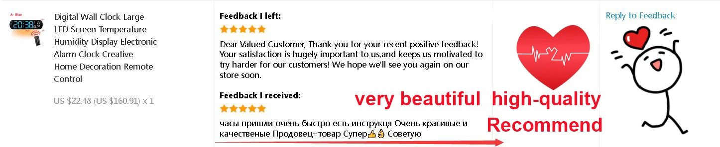 Digital Wall Clock Large LED Screen Temperature Humidity Display Electronic Alarm Clock Creative Home Decoration Remote Control