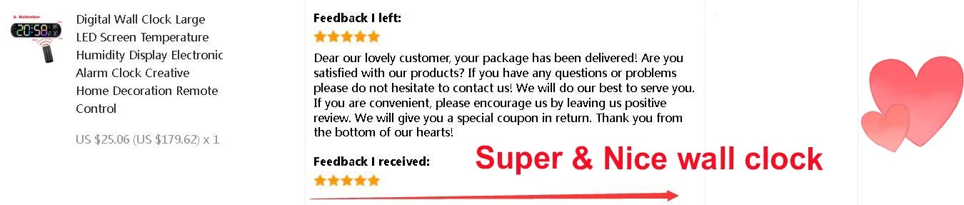 Digital Wall Clock Large LED Screen Temperature Humidity Display Electronic Alarm Clock Creative Home Decoration Remote Control