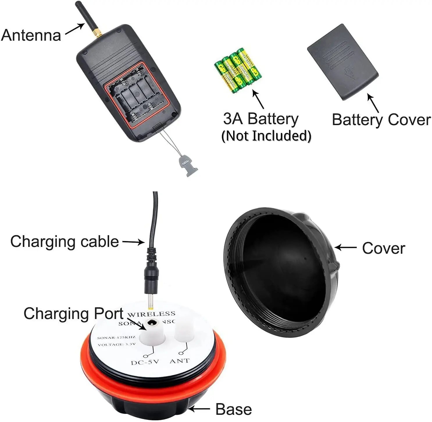 Wireless Sonar Fishing Alert Fish Finder Underwater Echo Sounder Fishing Detector Portable Fish Finder Wireless Sonar Fishing Alert Fish Finder Underwater Echo Sounder Fishing Detector Portable Fish Finder