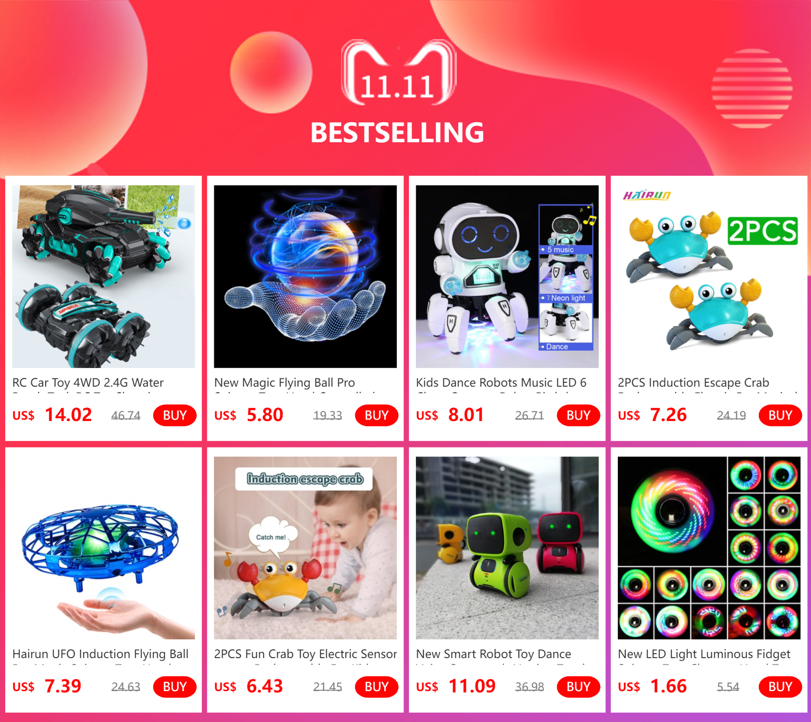 Kids Dance Robots Music LED 6 Claws Octopus Robot Birthday Gift Toys For Children Early Education Baby Toy Boys Girls