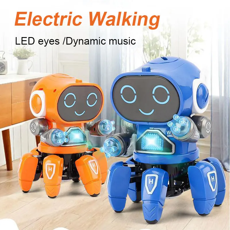 Kids Dance Robots Music LED 6 Claws Octopus Robot Birthday Gift Toys For Children Early Education Baby Toy Boys Girls Kids Dance Robots Music LED 6 Claws Octopus Robot Birthday Gift Toys For Children Early Education Baby Toy Boys Girls