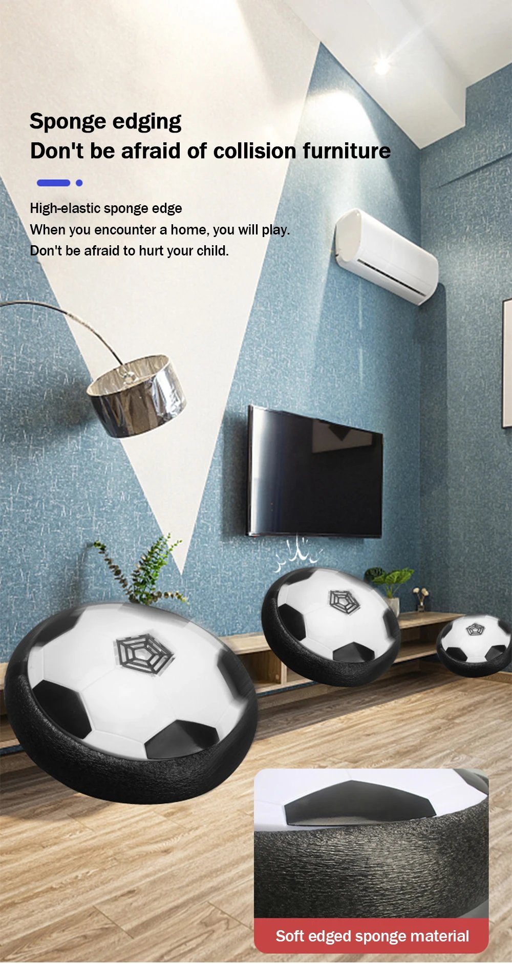 1 Pcs Battery Type Electric Light Air Cushion Indoor Parent Child Exercise Suspended Football 1 Pcs Battery Type Electric Light Air Cushion Indoor Parent Child Exercise Suspended Football