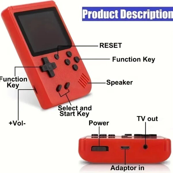 2.4 Inch LCD Screen Retro Video Game Console Built-in 400 In Handheld Portable Pocket Mini Game Console Christmas Gift Christmas - Image 3