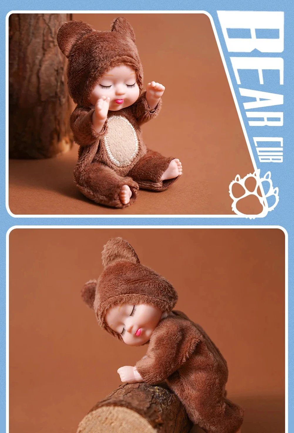 6Pcs Simulation Princess Dolls Toy Mini Cute Sleeping Baby Series Doll Cartoon Animal Toy For Kids Kawaii Dolls Girl's Gift