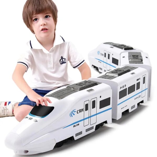 Kids Simulation High-speed Railway Train Toys Electric Sound Light Train Model Car Puzzle Toys for Boys Girls Birthday Xmas Gift