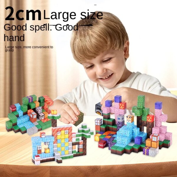 New Magnetic Blocks-Build Mine Magnet World Set for Boys Girls, Sensory Construction Toys for Toddlers Christmas Gifts - Image 3