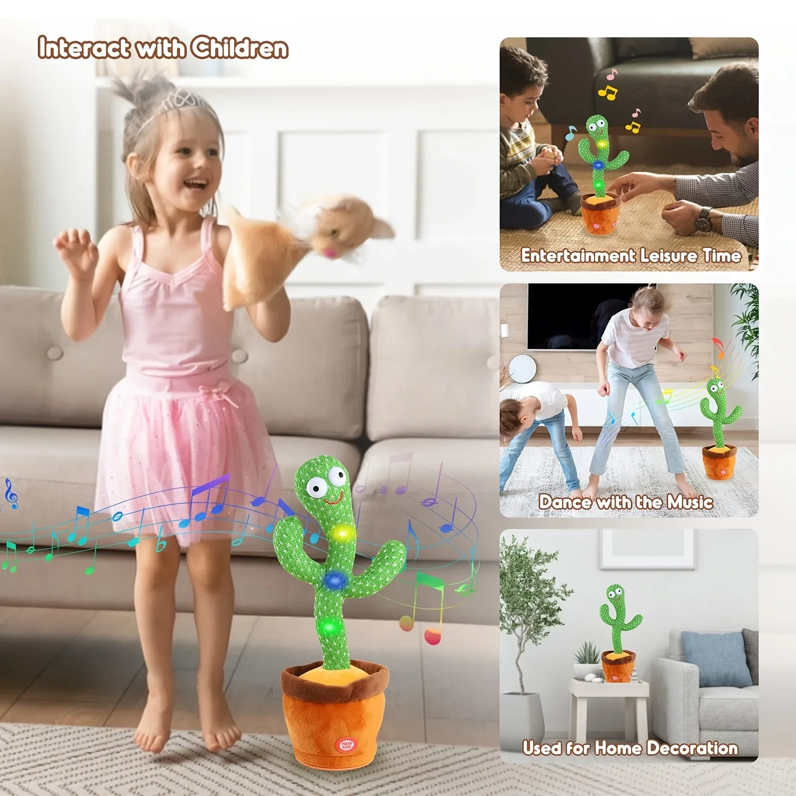 Rechargeable Dancer Cactus Glowing Dancing Electronic Plush Toys Can Sing Record Lighten for Baby Toy Education Funny Gift Rechargeable Dancer Cactus Glowing Dancing Electronic Plush Toys Can Sing Record Lighten for Baby Toy Education Funny Gift