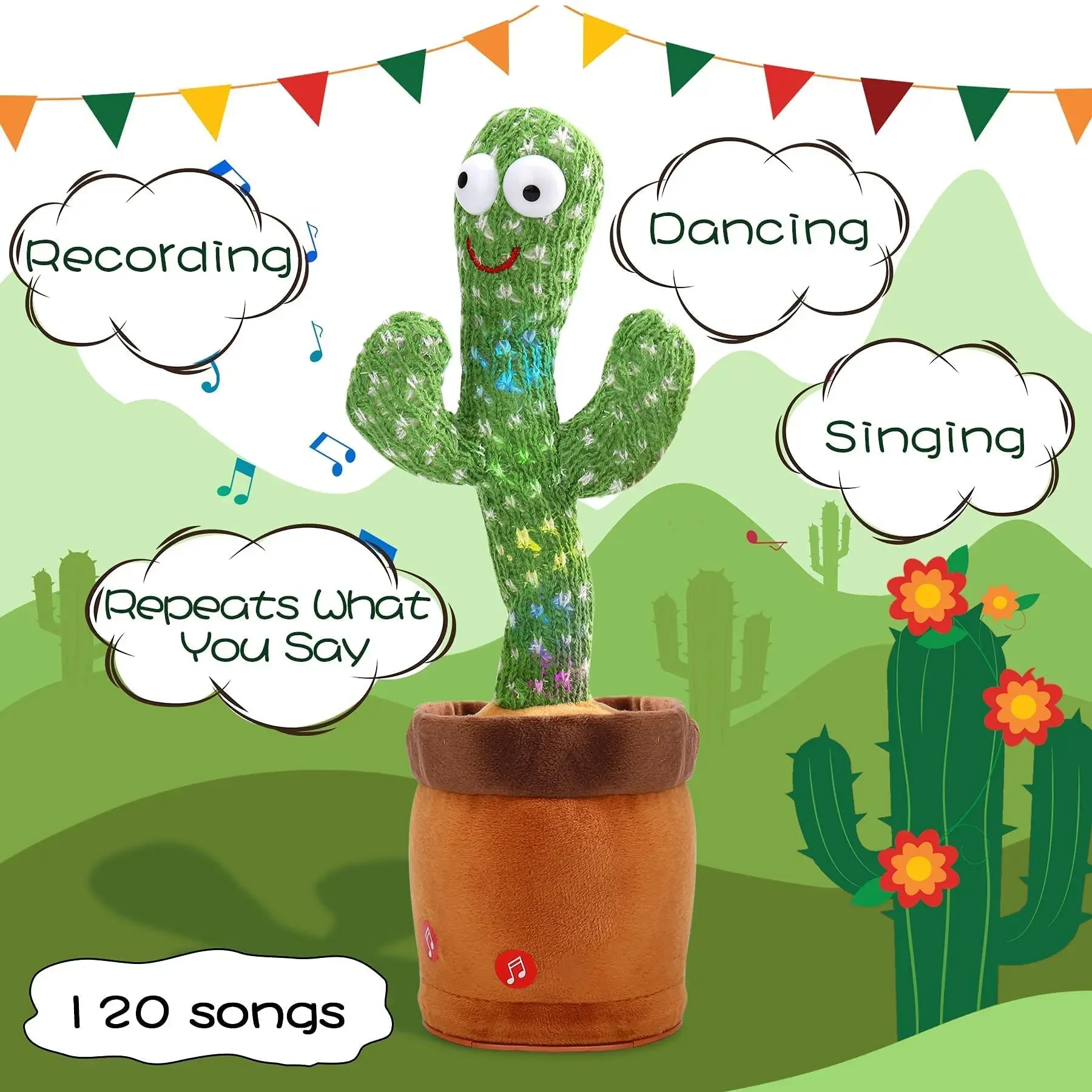 Rechargeable Dancer Cactus Glowing Dancing Electronic Plush Toys Can Sing Record Lighten for Baby Toy Education Funny Gift Rechargeable Dancer Cactus Glowing Dancing Electronic Plush Toys Can Sing Record Lighten for Baby Toy Education Funny Gift
