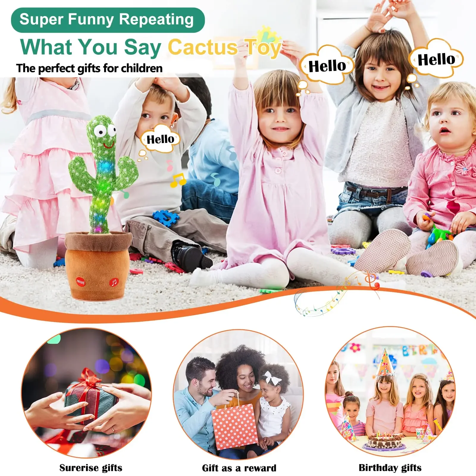 Rechargeable Dancer Cactus Glowing Dancing Electronic Plush Toys Can Sing Record Lighten for Baby Toy Education Funny Gift Rechargeable Dancer Cactus Glowing Dancing Electronic Plush Toys Can Sing Record Lighten for Baby Toy Education Funny Gift