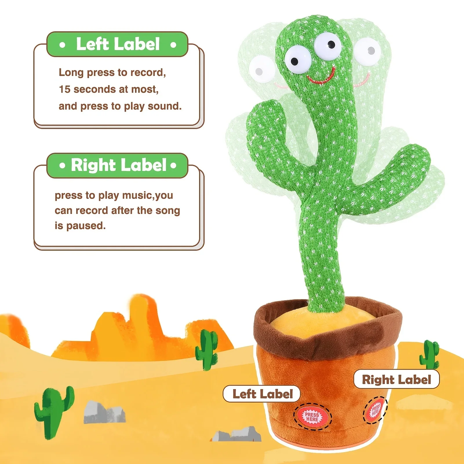 Rechargeable Dancer Cactus Glowing Dancing Electronic Plush Toys Can Sing Record Lighten for Baby Toy Education Funny Gift Rechargeable Dancer Cactus Glowing Dancing Electronic Plush Toys Can Sing Record Lighten for Baby Toy Education Funny Gift