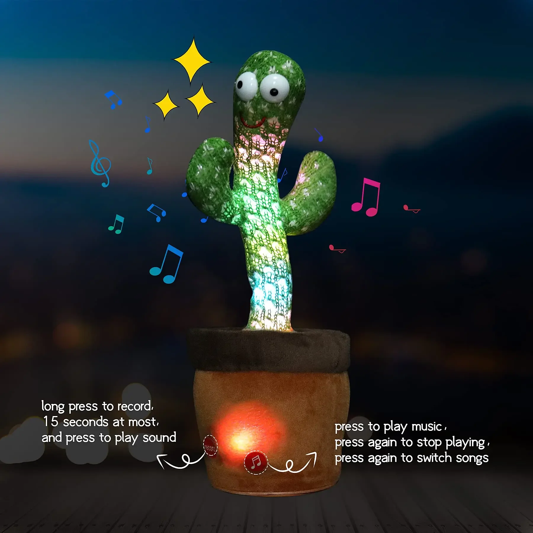 Rechargeable Dancer Cactus Glowing Dancing Electronic Plush Toys Can Sing Record Lighten for Baby Toy Education Funny Gift Rechargeable Dancer Cactus Glowing Dancing Electronic Plush Toys Can Sing Record Lighten for Baby Toy Education Funny Gift