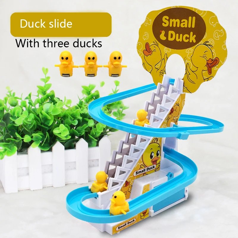 Children's ducklings climb stairs, cute ducks climb stairs, baby electric singing toys, duck slides