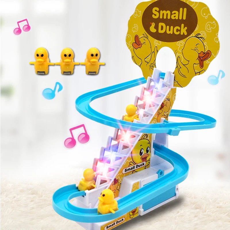 Children's ducklings climb stairs, cute ducks climb stairs, baby electric singing toys, duck slides