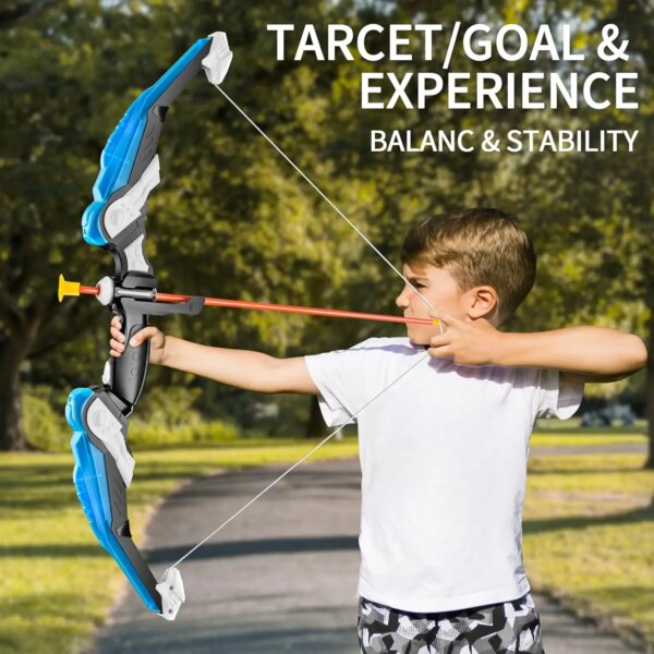 Kids Bow and Arrow Set, LED Light Up Archery Toys Set for Kids Ages 4-8 8-12, with 10 Suction Cup Arrows, Target & Quiver, Boys - Image 4