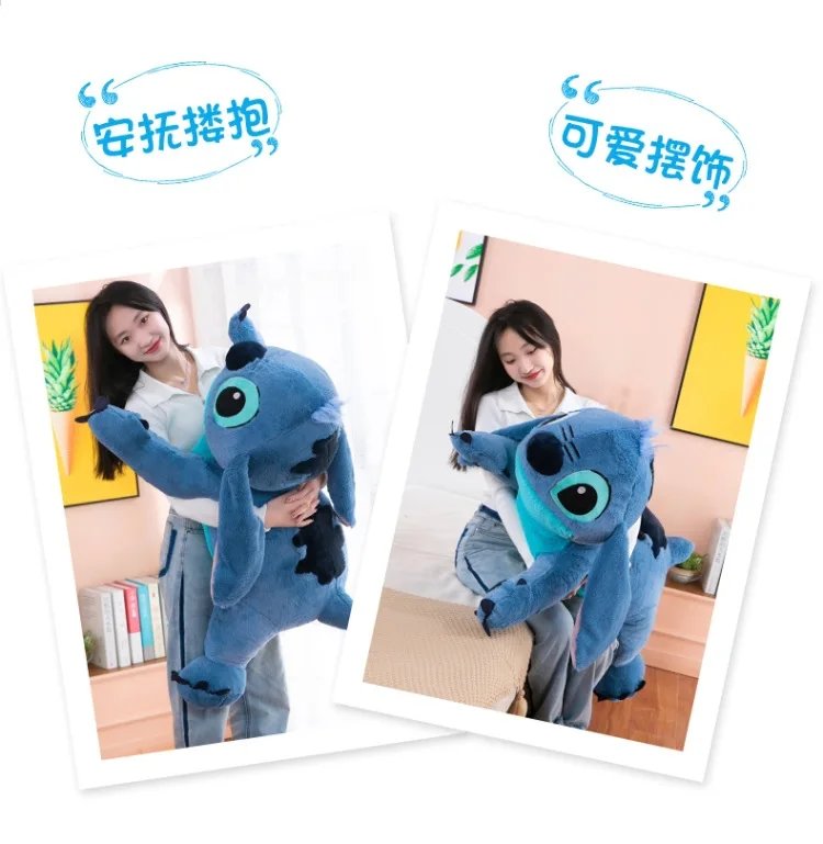 Disney Kawaii Stitch Plush Toy Doll Animals Cartoon Soft Sleeping Sofa Pillow Room Decor Anime Stuffed Peluche Birthday Gift