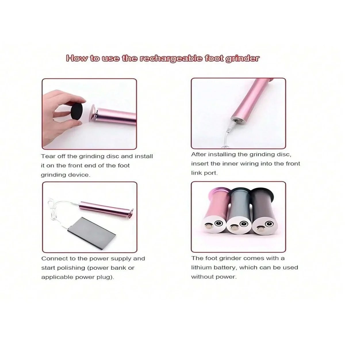 Electric foot callus remover, cordless foot file, rechargeable automatic remover, pedicure tool, remover, sharpener, grinder Electric foot callus remover, cordless foot file, rechargeable automatic remover, pedicure tool, remover, sharpener, grinder