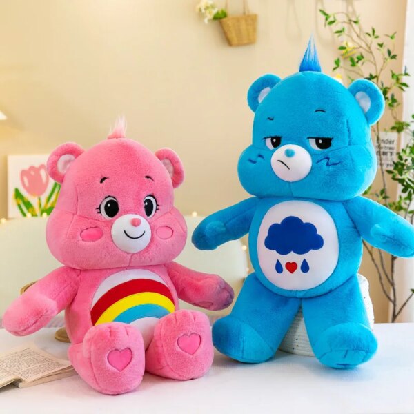 MINISO 40CM Carebears Kawaii Rainbow Bear Plush Toys Lovely Anime Colorful Bear Stuffed Doll Soft Toy Room Decor Birthday Gifts - Image 2