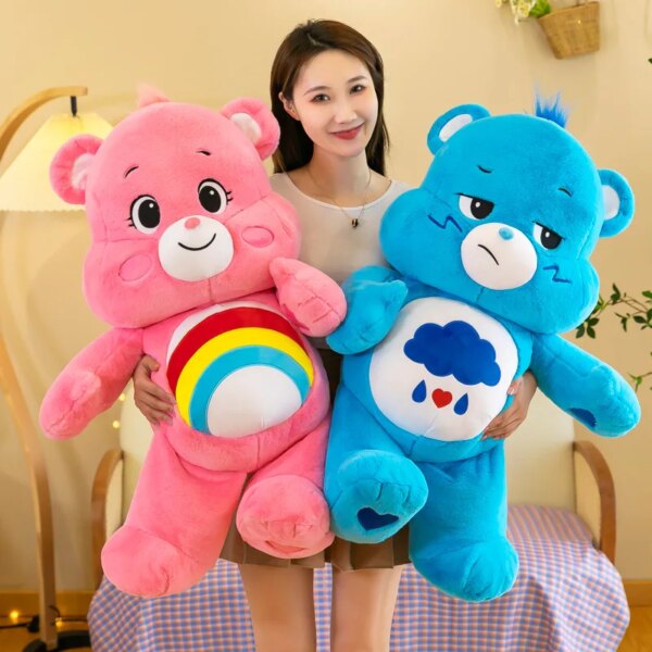 MINISO 40CM Carebears Kawaii Rainbow Bear Plush Toys Lovely Anime Colorful Bear Stuffed Doll Soft Toy Room Decor Birthday Gifts - Image 3