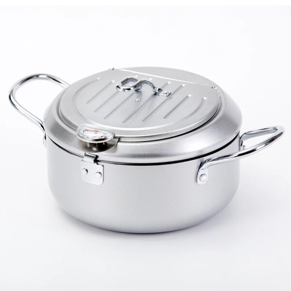 Kitchen Deep Frying Pot Thermometre Tempura Fryer Pan Temperature Control Fried Chicken Pot Cooking Tools Green Stainless Steel - Image 5