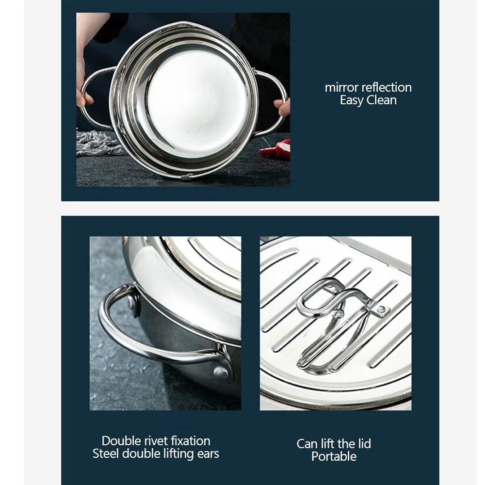 Deep Fryer French Fries 304 Stainless Steel Gas Frying Machine Potato Fryer With Oil Cooking Pot Fried Chicken With Thermometer Deep Fryer French Fries 304 Stainless Steel Gas Frying Machine Potato Fryer With Oil Cooking Pot Fried Chicken With Thermometer