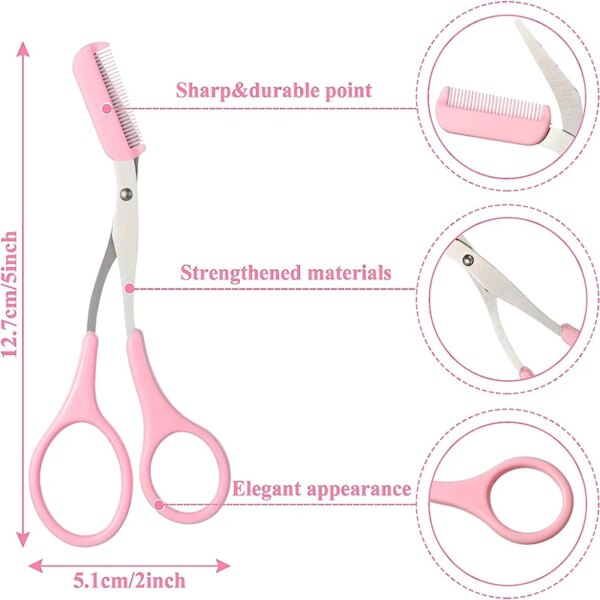 Eyebrow Trimmer Scissor Beauty Products for Women Eyebrow Scissors with Comb Eyebrow Shaver Makeup Tools Beauty Scissors - Image 2