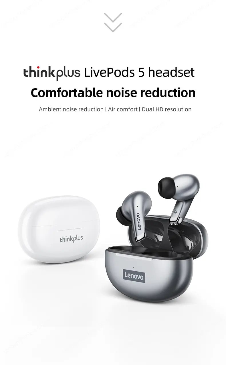 Choice Lenovo LP5 Wireless Bluetooth Earbuds HiFi Music Earphones Headphones Sports Waterproof Headset With Mic Earbuds Business