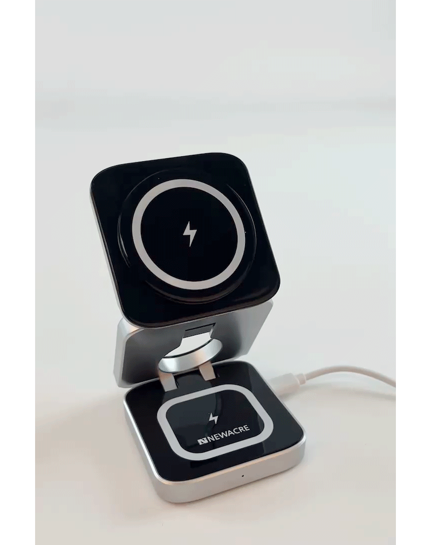 New acres 3in1 folding wireless charger Mac safe wireless charging