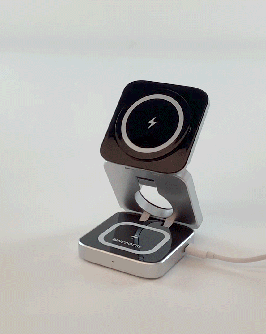 New acres 3in1 folding wireless charger Mac safe wireless charging