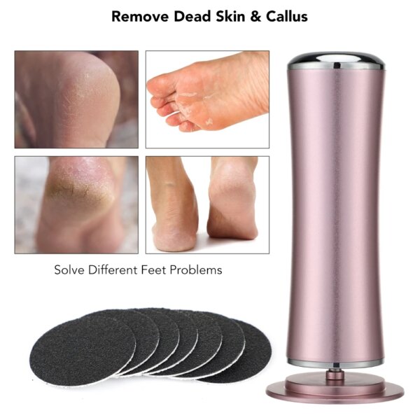 Electric Foot Callus Remover Foot Care File Heels Dead Skin Pedicure Tool Electronic Foot Grinder and Replacement Sandpaper - Image 5