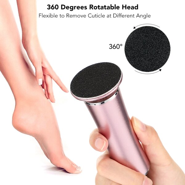 Electric Foot Callus Remover Foot Care File Heels Dead Skin Pedicure Tool Electronic Foot Grinder and Replacement Sandpaper - Image 3