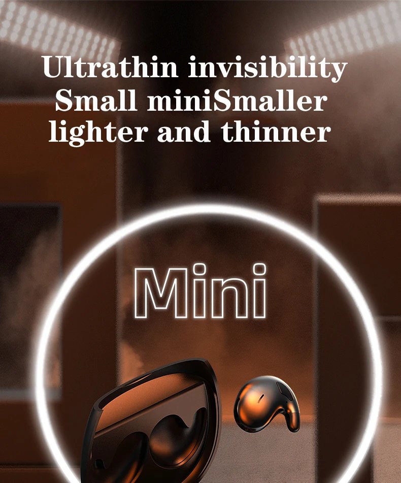 SK Ultra-thin Sleep Headphones 5.3 Wireless Bluetooth Headset Invisible Earbuds Hidden In Ear Button Sports Earphones Waterproof