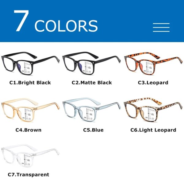 CRIXALIS Square Multifocal Progressive Reading Glasses Men Fashion With Diopters Anti-glare Computer Eyeglasses Women UV400 - Image 4