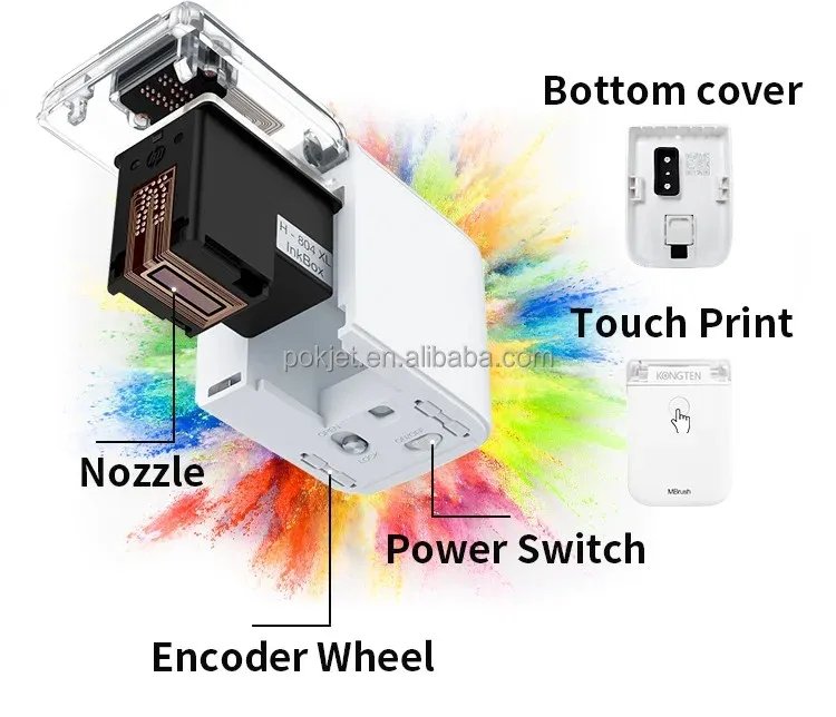 Kongten MBrush Label Printer Mobile Color Mini Handheld Printer Inkjet Wifi Usb Logo Wireless Portable Inkjet Printer