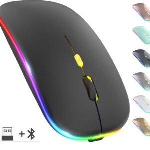 Wireless Mouse RGB Rechargeable Bluetooth Mice Wireless Computer Mause LED Backlit Ergonomic Gaming Mouse for Laptop PC