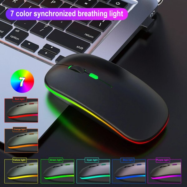 Wireless Mouse RGB Rechargeable Bluetooth Mice Wireless Computer Mause LED Backlit Ergonomic Gaming Mouse for Laptop PC - Image 4