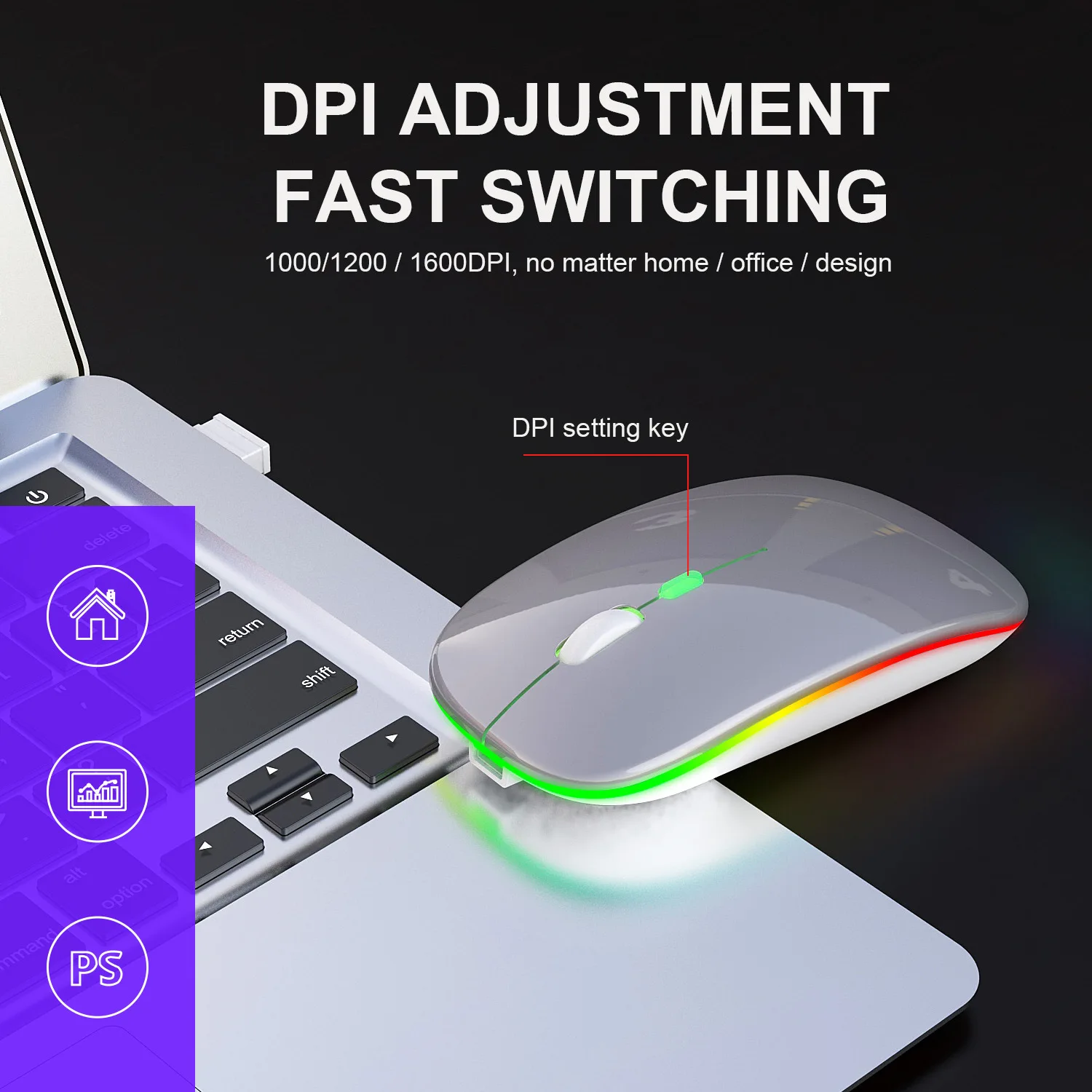 Wireless Mouse RGB Rechargeable Bluetooth Mice Wireless Computer Mause LED Backlit Ergonomic Gaming Mouse for Laptop PC Wireless Mouse RGB Rechargeable Bluetooth Mice Wireless Computer Mause LED Backlit Ergonomic Gaming Mouse for Laptop PC