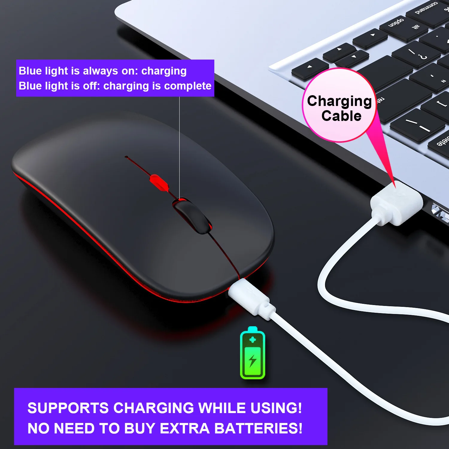 Wireless Mouse RGB Rechargeable Bluetooth Mice Wireless Computer Mause LED Backlit Ergonomic Gaming Mouse for Laptop PC Wireless Mouse RGB Rechargeable Bluetooth Mice Wireless Computer Mause LED Backlit Ergonomic Gaming Mouse for Laptop PC