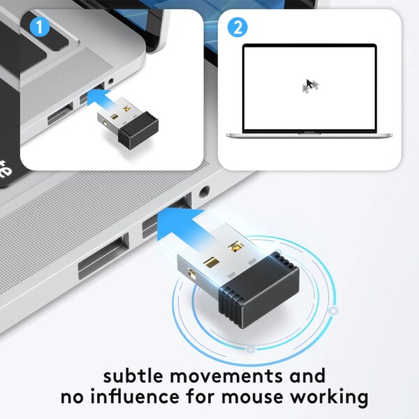 Wireless Mouse Jigglers Mover Undetectable Automatic USB Port Shaker Wiggler for Laptop Keeps Computer Awake Mouse Movement - Image 4